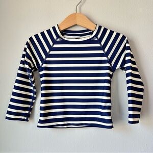 Tea Collection Toddler Blue Striped Rashguard Swim Shirt Size 2